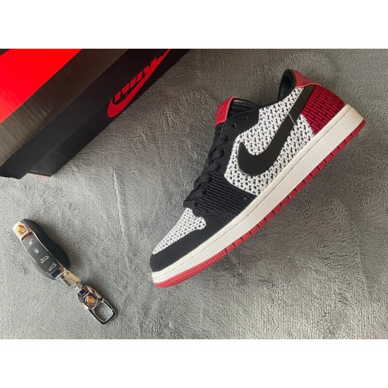 PK God Air Jordan 1 Low Flyknit Black Toe