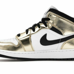 Yeezysale Air Jordan 1  Mid Metallic Gold Black White