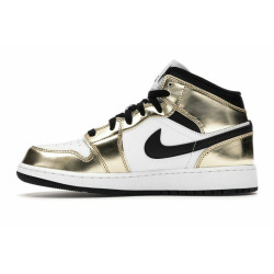 Yeezysale Air Jordan 1  Mid Metallic Gold Black White