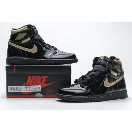 PK God  Air Jordan 1 Retro High Black Metallic Gold