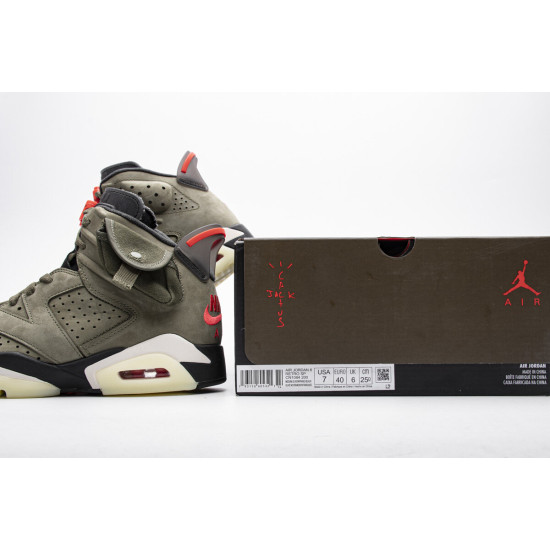 PK God Air Jordan 6 Retro Travis Scott Medium Olive