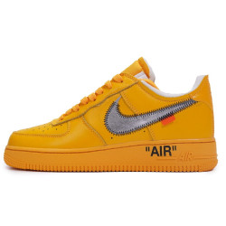 Yeezysale Nike Air Force 1 Low OFF-WHITE University Gold Metallic Silver