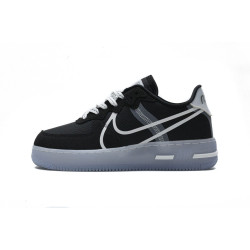 Yeezysale Nike Air Force 1 React Black White Rush Ice
