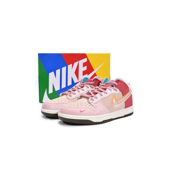 PK God Nike Dunk Mid Social Status Free Lunch Strawberry Milk