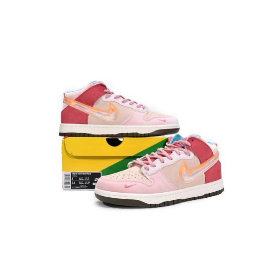 PK God Nike Dunk Mid Social Status Free Lunch Strawberry Milk