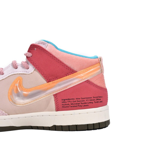 PK God Nike Dunk Mid Social Status Free Lunch Strawberry Milk